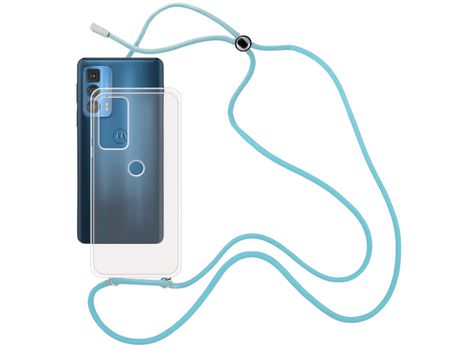 Funda cristal con Cordón azul para Motorola Edge 20 Pro