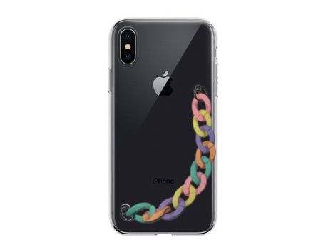Funda cristal con Soporte rainbow para iPhone X