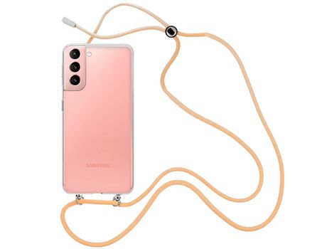 Funda cristal con Cordón Naranja para Samsung Galaxy S22