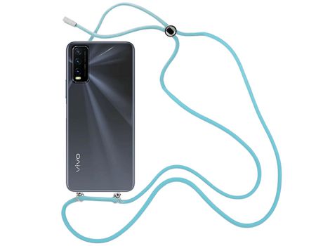 Funda cristal con Cordón azul para Vivo Y20s