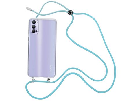 Funda cristal con Cordón azul para Oppo Reno 4