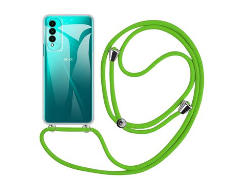 Funda cristal con Cordón verde para Wiko T50