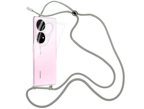 Funda cristal con Cordón Gris para Huawei P50 Pro