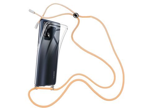 Funda cristal con Cordón Naranja para Oppo A74