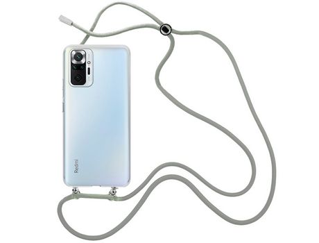 Funda cristal con Cordón Gris para Xiaomi Redmi Note 10 Pro Max