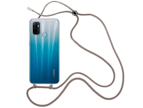 Funda cristal con Cordón Marrón para Oppo A53