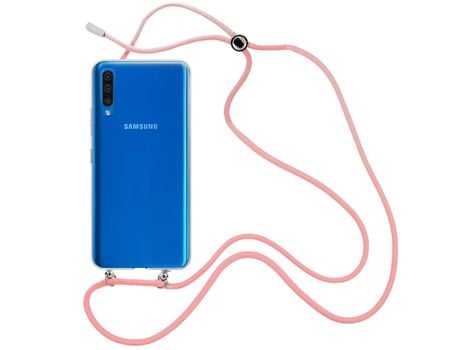 Funda cristal con Cordón rosa para Samsung Galaxy A30s