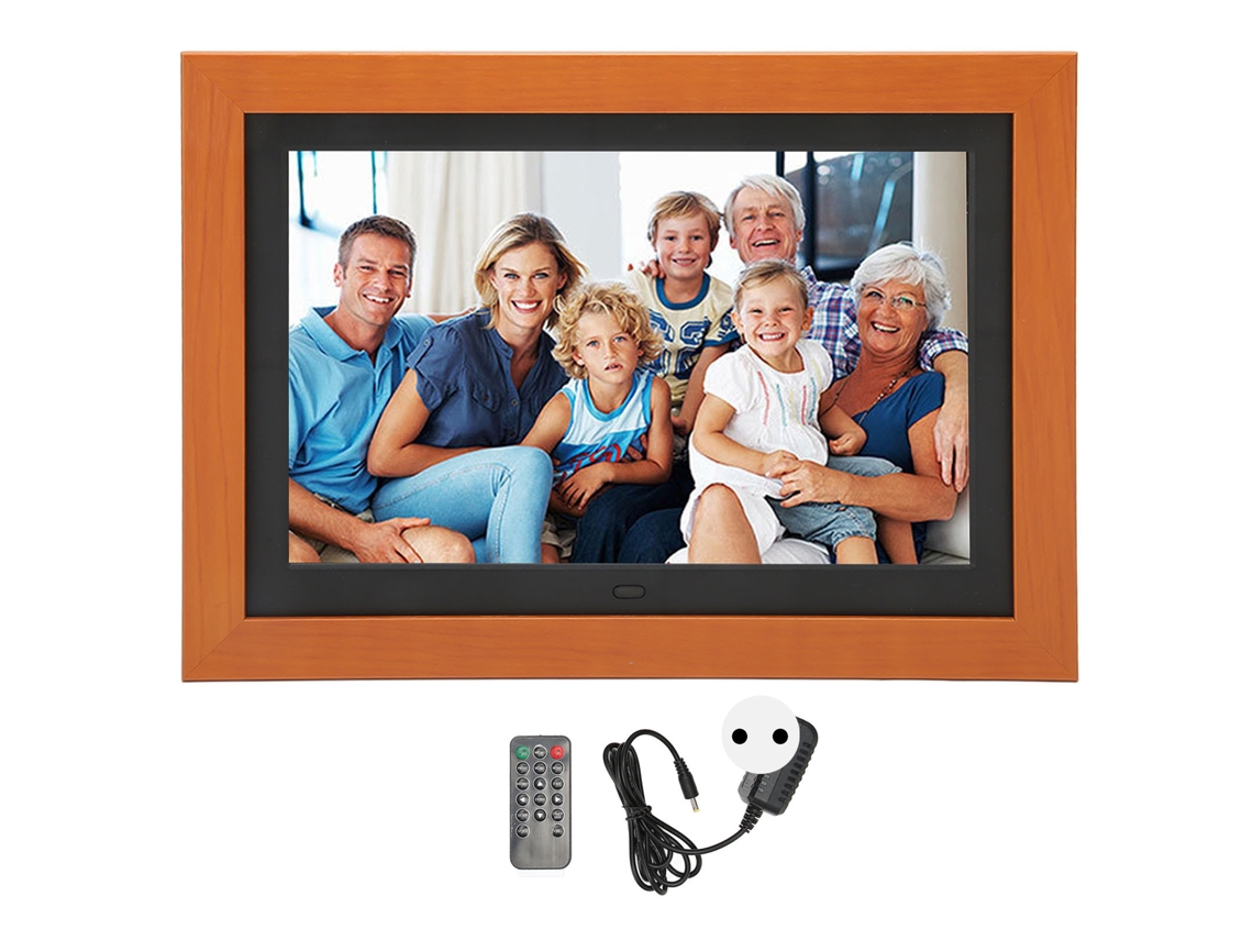 Yncm-quadro Digital De Madeira Com 10,1 Polegadas E Tela Hd