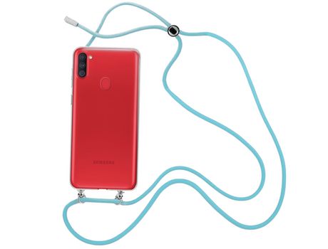 Funda cristal con Cordón azul para Samsung Galaxy M11