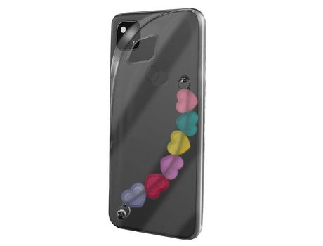 Funda cristal con Soporte Corazones para Google Pixel 4A 4G