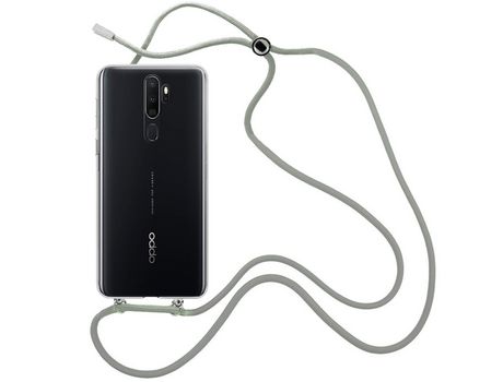 Funda cristal con Cordón Gris para Oppo A9