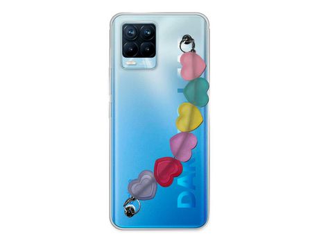 Funda cristal con Soporte Corazones para Realme 8 4G