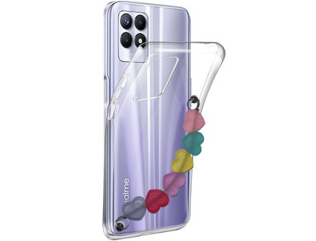 Funda cristal con Soporte Corazones para Realme 8i