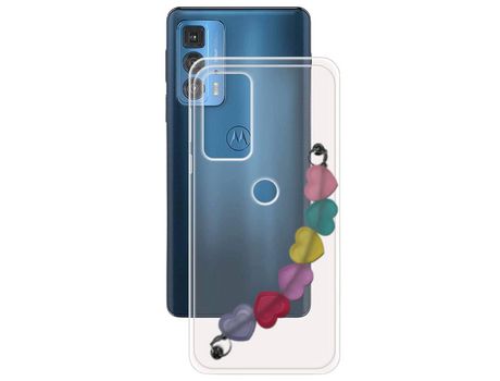 Funda cristal con Soporte Corazones para Motorola Edge 20 Pro