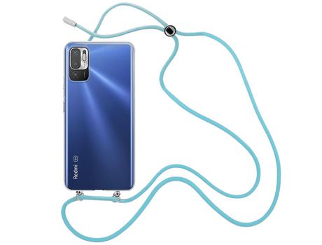 Funda cristal con Cordón azul para Xiaomi Redmi Note 10 5G