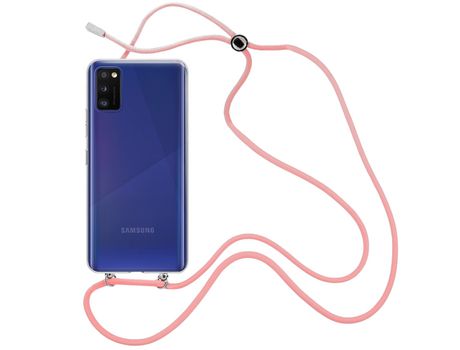 Funda cristal con Cordón rosa para Samsung Galaxy A41