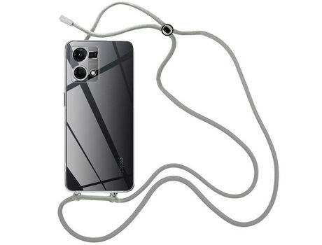 Funda cristal con Cordón Gris para Oppo Reno 7