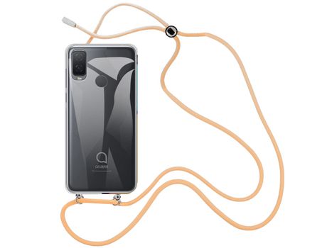Funda cristal con Cordón Naranja para Alcatel 1L 2021