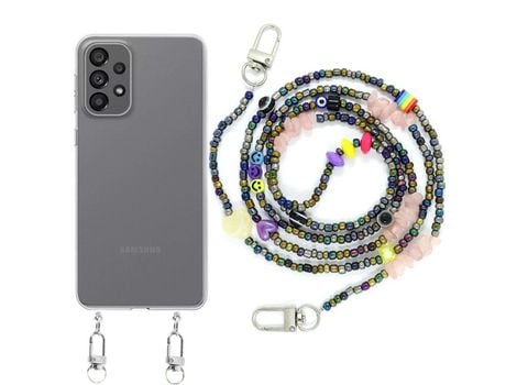 Funda cristal con Rosario smile para Samsung Galaxy A53 5G