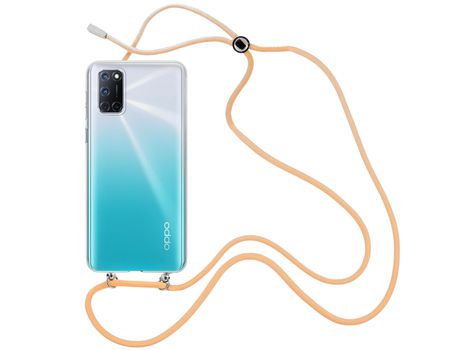 Funda cristal con Cordón Naranja para Oppo A52