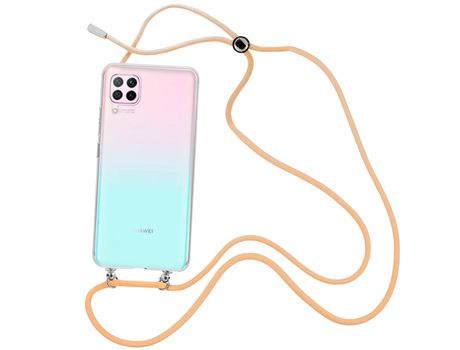 Funda cristal con Cordón Naranja para Huawei P40 Lite