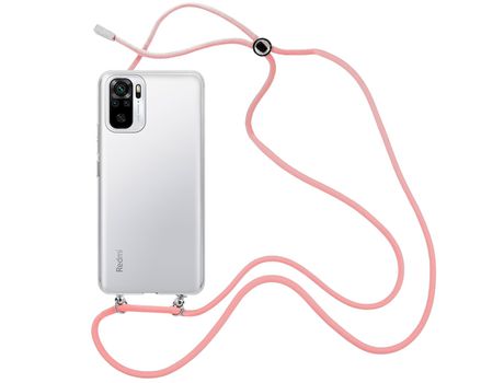 Funda cristal con Cordón rosa para Xiaomi Redmi Note 10