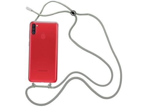 Funda cristal con Cordón Gris para Samsung Galaxy M11