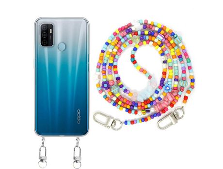 Funda cristal con Rosario colorful para Oppo A53s