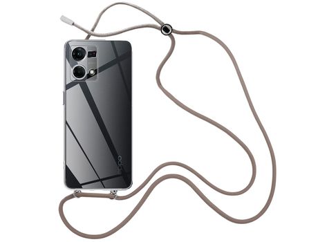 Funda cristal con Cordón Marrón para Oppo Reno 7
