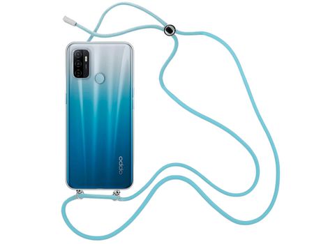 Funda cristal con Cordón azul para Oppo A53s