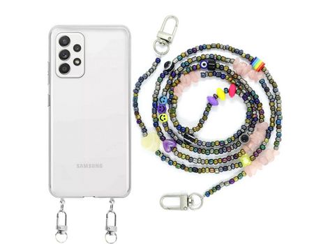 Funda cristal con Rosario smile para Samsung Galaxy A32 5G