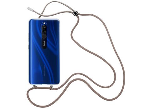 Funda cristal con Cordón marrón para Xiaomi Redmi 8