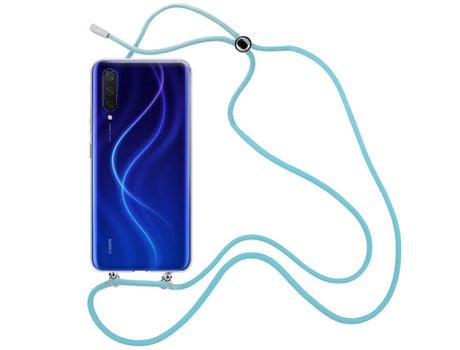 Funda cristal con Cordón azul para Xiaomi Mi 9
