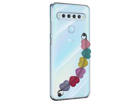 Funda cristal con Soporte Corazones para TCL 10L