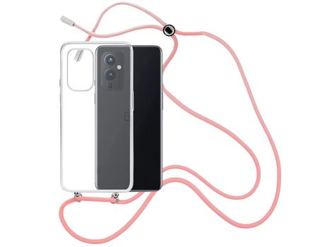 Funda cristal con Cordón rosa para Oneplus 9