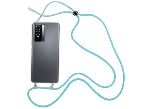 Funda cristal con Cordón azul para Vivo Y76 5G