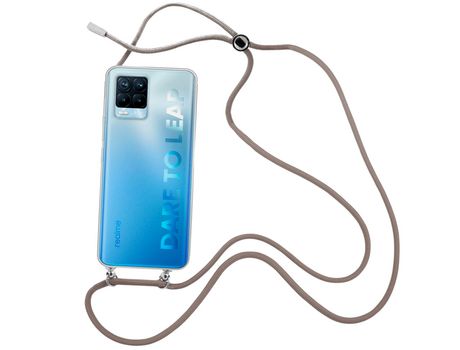 Funda cristal con Cordón marrón para Realme 8 Pro