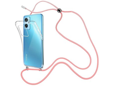 Funda cristal con Cordón rosa para Oppo A96