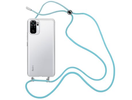 Funda cristal con Cordón azul para Xiaomi Redmi Note 10s