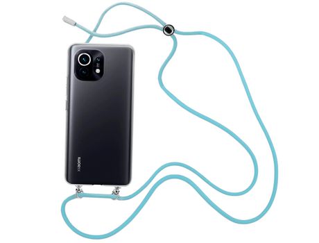 Funda cristal con Cordón azul para Xiaomi Mi 11 Lite
