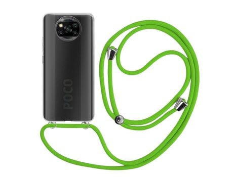 Funda cristal con Cordón verde para Xiaomi Poco X3 NFC
