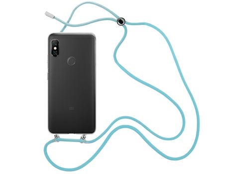 Funda cristal con Cordón azul para Xiaomi Redmi Note 6 Pro