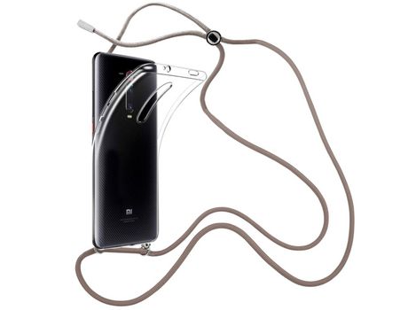 Funda cristal con Cordón Marrón para Xiaomi Mi 9T Pro