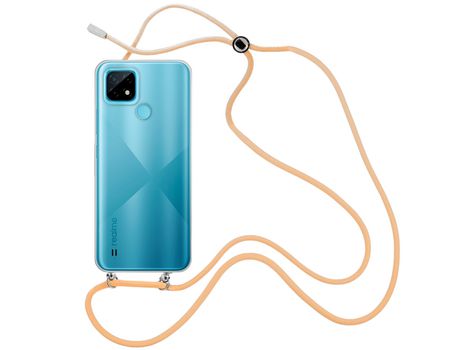 Funda cristal con Cordón Naranja para Realme C25Y
