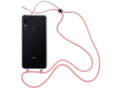 Funda cristal con Cordón rosa para Xiaomi Redmi Note 7