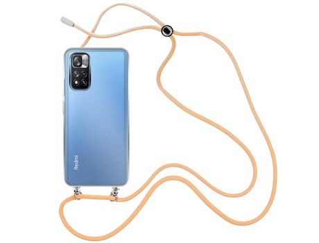 Funda cristal con Cordón Naranja para Xiaomi Redmi Note 11 Pro Plus
