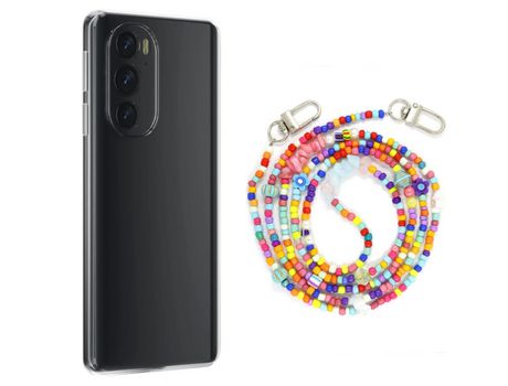 Funda cristal con Rosario colorful para Motorola Edge 30 Pro