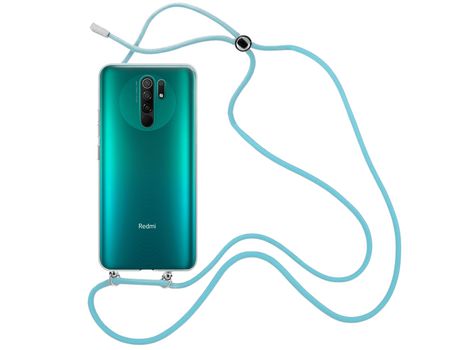 Funda cristal con Cordón azul para Xiaomi Redmi 9