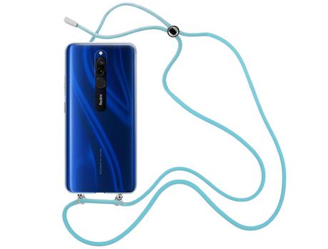 Funda cristal con Cordón azul para Xiaomi Redmi 8