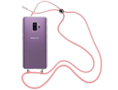 Funda cristal con Cordón rosa para Samsung Galaxy S9 Plus